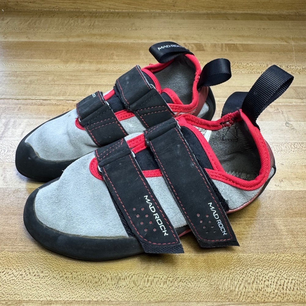 Mad Rock Mad Monkey Kids Climbing Shoes Gray Red Black Size US 4 UK 3 EUR 35.5